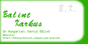 balint karkus business card