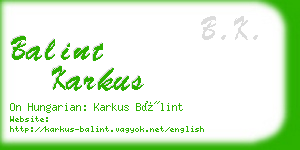 balint karkus business card